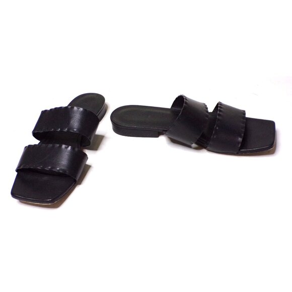 VINCE Zofi Mafalda Slide Sandal Shoe Leather 8.5 Black - Picture 9 of 15